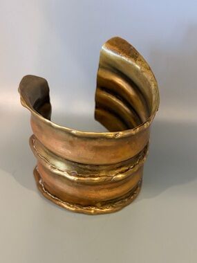 Handcrafted Copper Cuff Bracelet in Warm Copper Tone